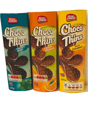 Mister Choco Thins 3 X 125g Salted caramel, Crispy Orange, Crispy Mint π₯π₯π₯π₯