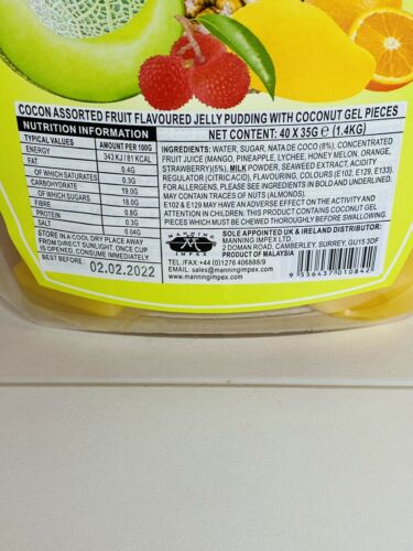 COCON PUDDING Fruit Flavored Jelly Pudding WITH Coconut Gel - 40 X 35G CUPS - Image 4