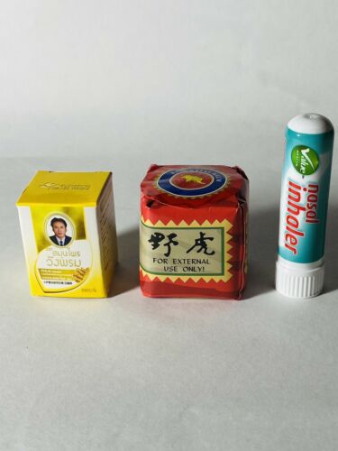 Tiger Balm 18g And Wang Prom Thai Balm 5g And Nasal Inhaler. Menthol Kit