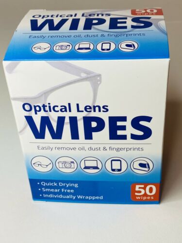 50 Optical Lens Wipes For Spectacles ,camera & Optical Devices