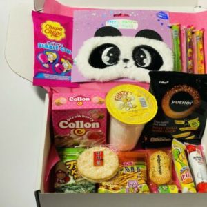Asian Snack Box Mix With poppy panda Eye Mask Kawaii snacks 🤩