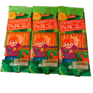 ๐ Vegan Gums Strawberry Pencils Sweets 3 x 75g
