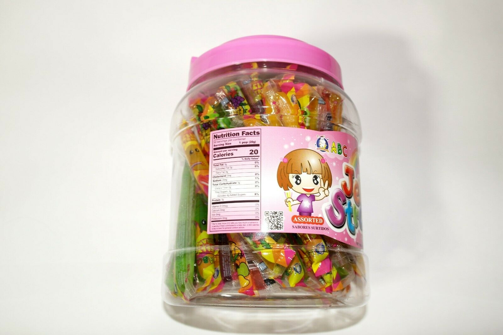 Jelly Fruit Candy Straws Jar of 50 TikTok Challenge Sweet Snack Pop Unopened 1Kg - Image 4