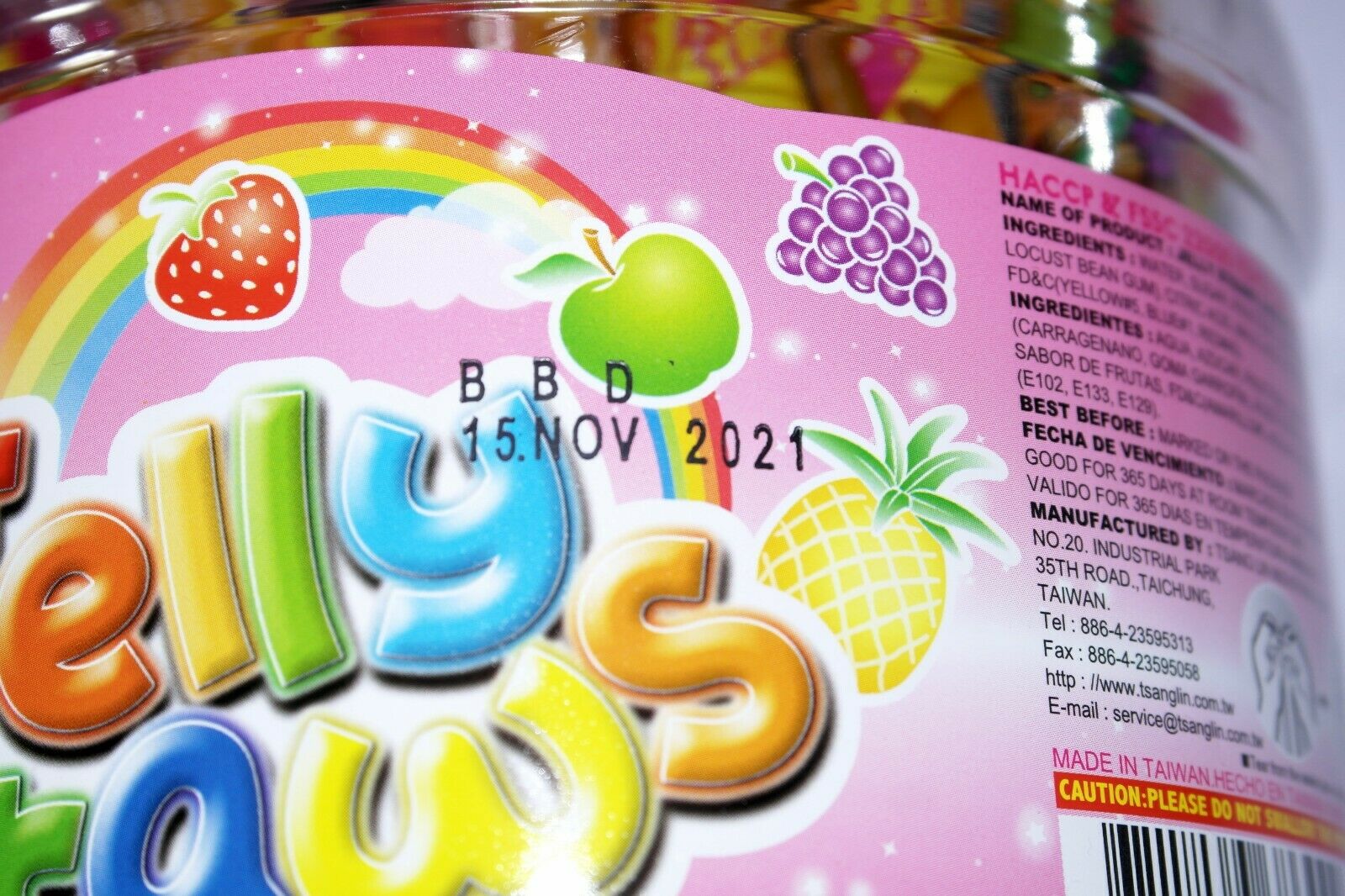 Jelly Fruit Candy Straws Jar of 50 TikTok Challenge Sweet Snack Pop Unopened 1Kg - Image 5