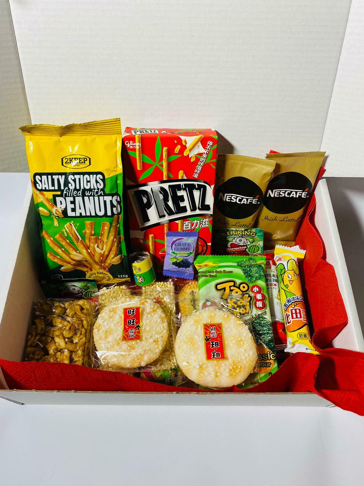 Asian Snack Box Mix Sweets Chocolate Jellies Crispy! Chopsticks, Cards & Extras! - Image 8