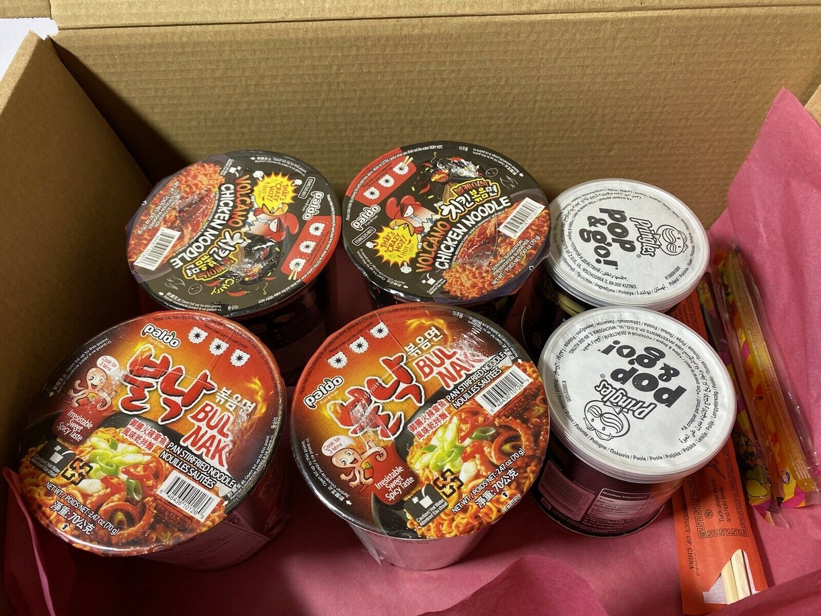 Spicy Noodle 10pc HOT CHALLENGE! Hot Pringles! Cool Jelly Straws & Chopsticks 🔥 - Image 8
